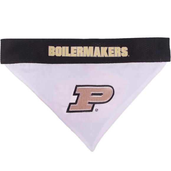 Pets First Collegiate Purdue‎ Boilermakers Reversible Dog Collar Bandana L / XL - Picture 2 of 6